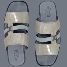 Men's sky blue & white palms